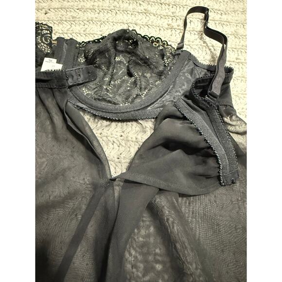 Victorias Secret Babydoll Lingerie Lace Sheer Mesh Cami Womens XL Black Camisole - Picture 8 of 9